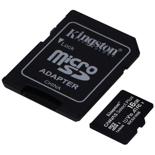 Карта памяти Kingston 16GB microSDHC UHS-I U1 V10 A1 Canvas Select Plus + adapter (SDCS2/16GB): Объем 16 ГБ