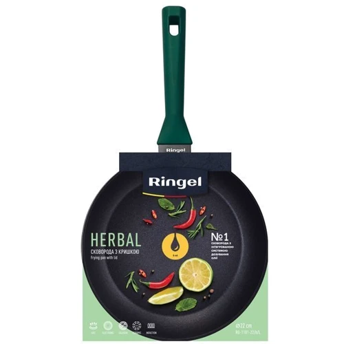 Сковорода Ringel Herbal глубокая 22 см (RG-1101-22/h/L): Материал корпуса Алюминий кованый