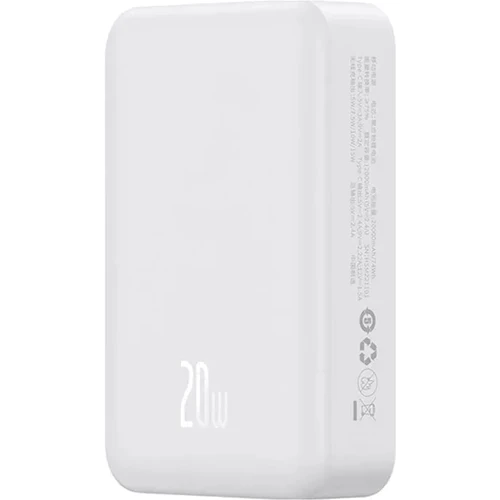 Внешний аккумулятор Baseus Power Bank 20000mAh Magnetic Wireless 20W White (PPCX150002): Кабели/переходники для смартфонов в комплекте USB Type-C