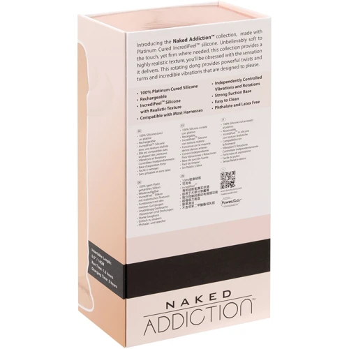 Фаллоимитатор с вибрацией и ротацией Naked ADDICTION Chris 8″ Rotating & Vibrating Dong, пульт ДУ