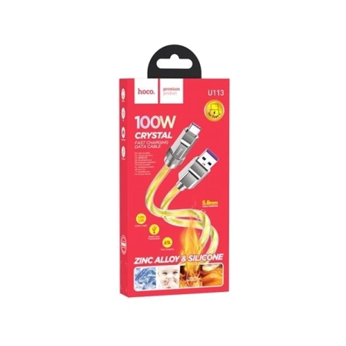 Кабель Hoco USB Cable to USB-C U113 Solid 100W 1m Gold фото 4