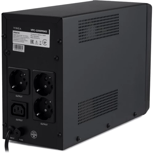 Vinga LED 1200VA ( VPC-1200PRM3 ) (VPC-1200PRM3): Тип архитектуры Линейно-интерактивный (line-interactive)
