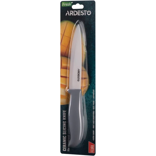 Ніж для тонкої нарізки Ardesto Fresh 24.5 см (AR2124CG): Лезо Циркониевая керамика
