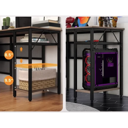 Компьютерный стол Costway Hutch L-образный с зарядным (5903032062388)