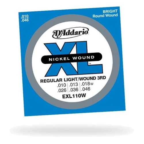 Струна для гитар Струны D`ADDARIO EXL110W REGULAR LIGHT WOUND 3RD (10-46)
