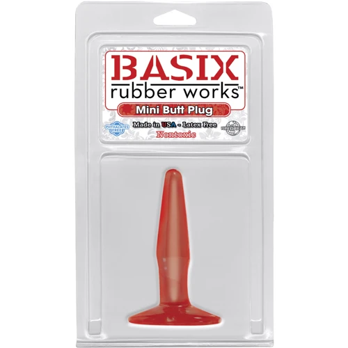 Анальная пробка Basix Mini Butt Plug, 11x2 см, красный