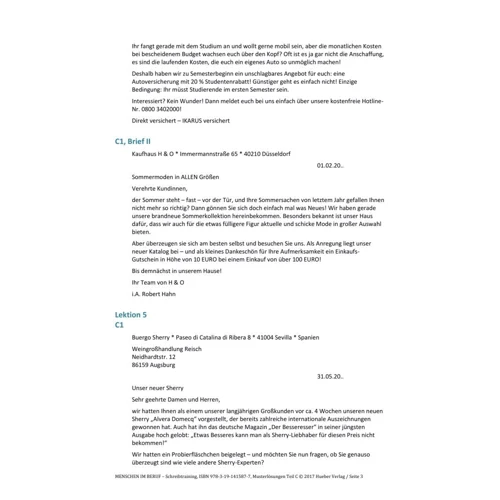 Menschen im Beruf: Schreibtraining: ISBN 9783191415877, 978-3-19-141587-7