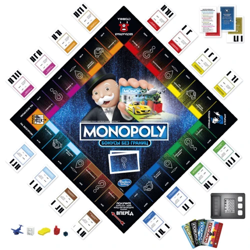 Настільна гра Hasbro Monopoly Монополія Бонуси без кордонів (рус) (E8978): Вік від 8-ми років