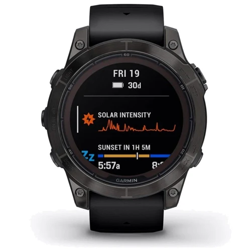 Смарт-часы Garmin Fenix 7 Pro Sapphire Solar Carbon Grey DLC Titanium with Black Band (010-02777-11): Дисплей 1.3 " (260х260)