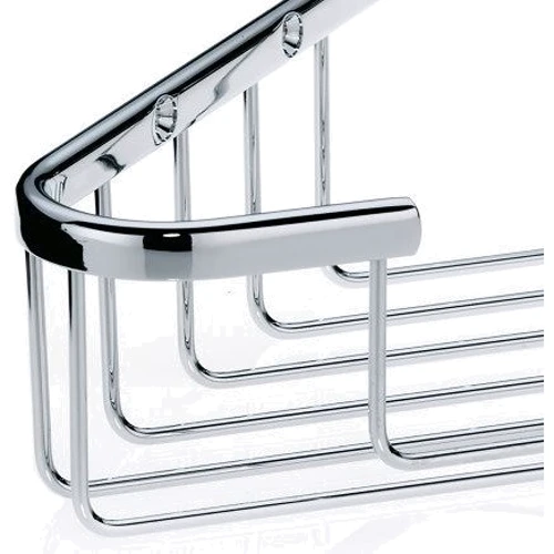 Полка-сетка угловая для ванной комнаты KELA Brass серебристый 24.5х18.5 см (21916)