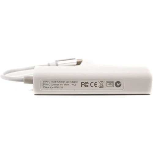 Адаптер PowerPlant Adapter USB-C to 3xUSB2.0+RJ45 (CA910397): Колір белый