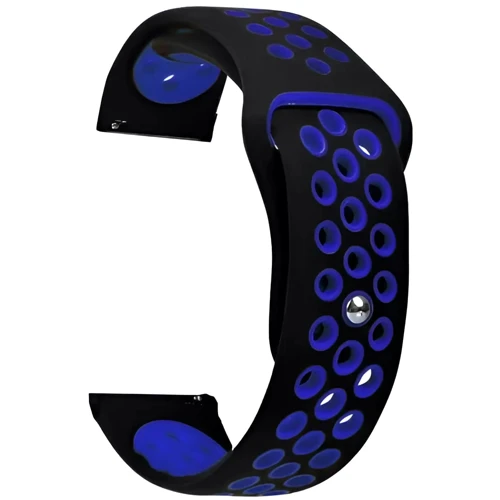 Ремешок Becover Sport Band Vents Style 20mm Black/Blue for Amazfit Bip Lite/Bip S Lite/Bip 3/Bip 3 Pro/GTR 42mm/GTS/TicWatch S2/TicWatch E/GTS 3/GTS 2 mini (705701)