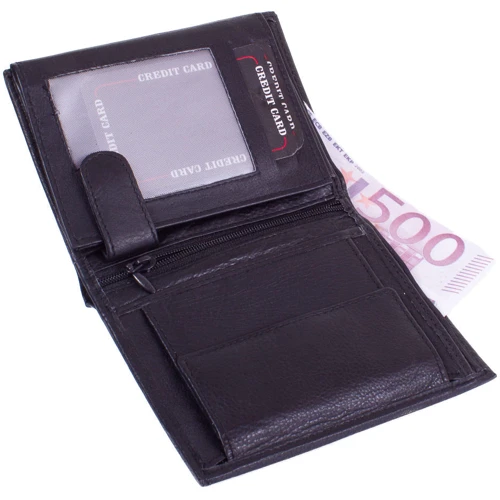Мужской кошелек DNK Leather черный (DNKN4-CCF-black): Материал Натуральная кожа