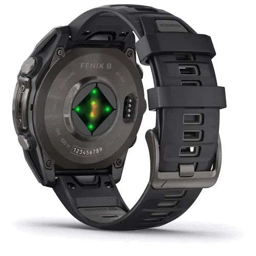 Смарт-часы Garmin Fenix 8 AMOLED 47mm Sapphire Carbon Grey DLC with Black/Pebble Grey Silicone Band (010-02904-21) фото 11