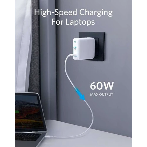 Зарядное устройство ANKER USB Wall Charger PowerPort Atom III Duo 2xUSB-С 60W White (A2629H21): Тип сетевое