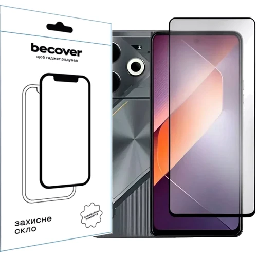 Аксесуар для смартфона BeCover Tempered Glass Black for Tecno POVA 6 (LI7) (711580): undefined undefined