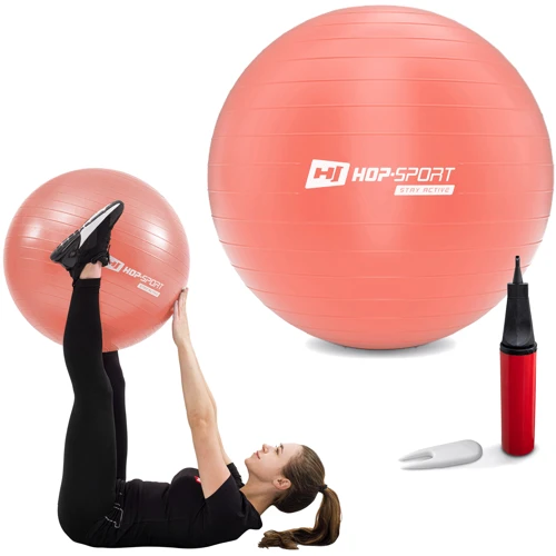 Мяч для фитнеса Hop-Sport HS-R055YB light pink 55 см: Особенности С насосом