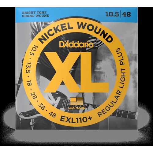 Струна для гитар Струны для электрогитар D'ADDARIO EXL110+ XL NICKEL WOUND REGULAR LIGHT PLUS (10.5-48)
