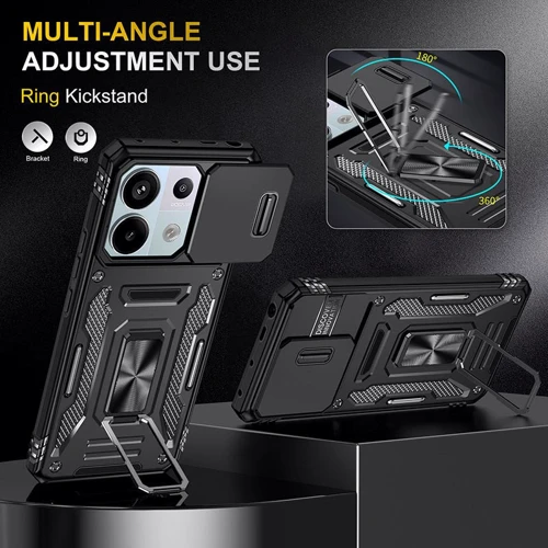 Чохол для телефона Mobile Case Camshield Army Ring Black для Xiaomi Poco X6 / Note 13 Pro 5G: Тип накладка на заднюю часть