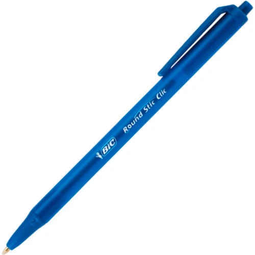 Набор шариковых ручек 20 шт автоматических BIC Round Stic Clic Синий, пишущий узел 1мм, толщина линии письма 0.4 мм Синий корпус (3086123379640): Тип Шариковые