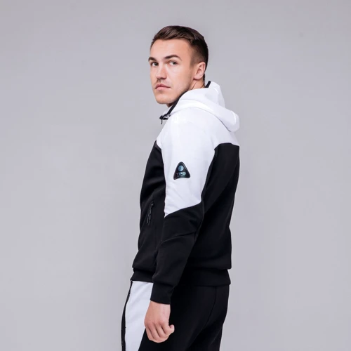 Спортивна толстовка Peak FWA01001-WHI 52 чорна з капюшоном на блискавці: Вид Спортивні толстовки