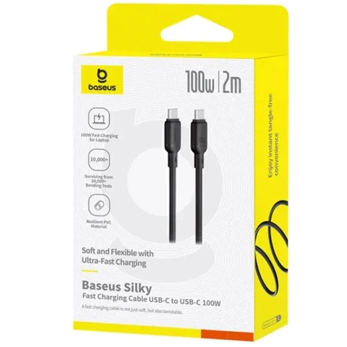 Кабель Baseus Cable USB-C to USB-C Silky Series 100W 2m Black (P10377704113-01) фото 4