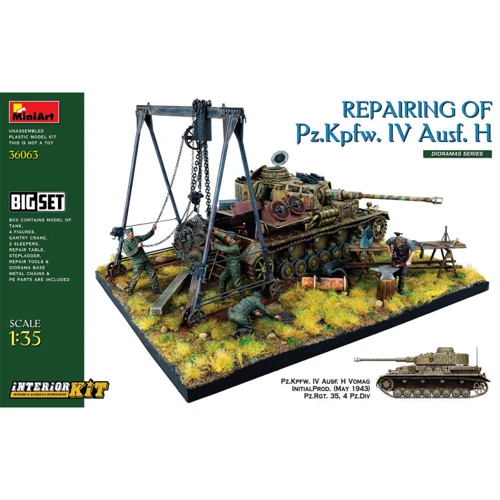 Модель Miniart Ремонтное обслуживание танка Pz.Kpfw. IV Ausf. H. (Большой набор) (MA36063)