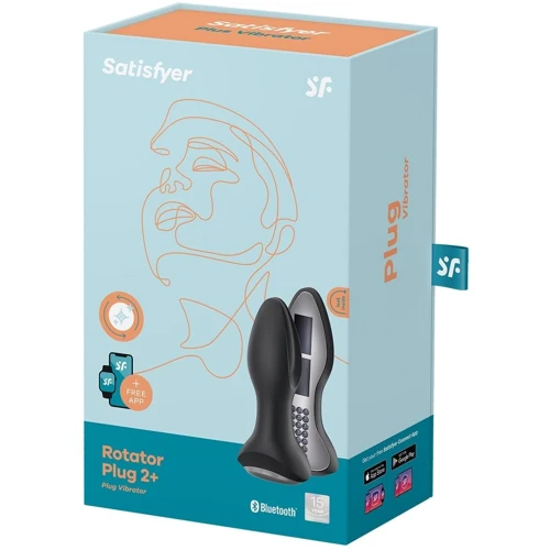 Анальная смарт вибропробка с жемчужным массажем Satisfyer Rotator Plug 2+ Black