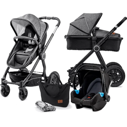 Универсальная коляска 3 в 1 Kinderkraft Veo Black/Gray (KKWVEOBLGR3000)