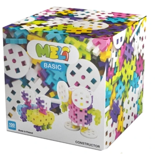 Конструктор MELI BASIC фигурный 100 эл. розовый (2,5х2,5см)