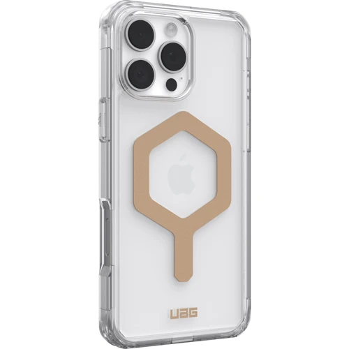 Чехол для iPhone Urban Armor Gear UAG Plyo Magsafe Ice/Gold (114481114381) for iPhone 16 Pro Max: Материалы поликарбонат и полиуретан