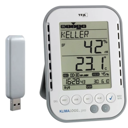 Термогигрометр цифровой TFA "KlimaLogg Pro", USB-подкл. к ПК, 98x25x137 мм: Производитель TFA