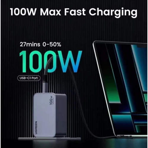 Зарядное устройство Ugreen Wall Charger 2xUSB-C+USB X757 GaN 100W Nexode Pro Gray (25874): Тип сетевое