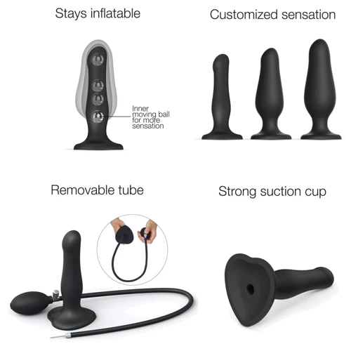Надувной фаллоимитатор Strap-On-Me Inflatable Dildo Рlug Noir (шарик внутри)