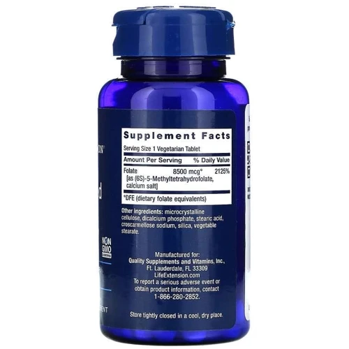 Life Extension High Potency Optimized Folate 8500 mcg Фолат оптимизированный 30 таблеток: Тип Витамин B