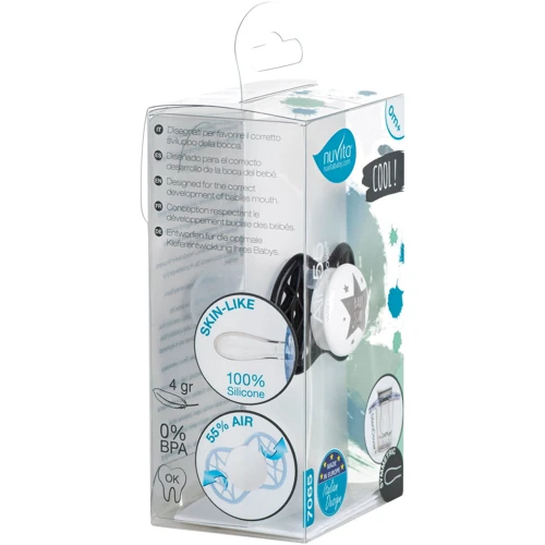 Пустушка Nuvita Air55 Cool симетрична з ковпачком 0m+ BABY STAR чорна (NV7065IB) фото 6