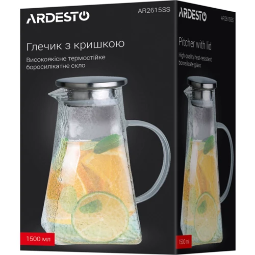 Кувшин с крышкой Ardesto 1500 мл прозрачный (AR2615SS) фото 4