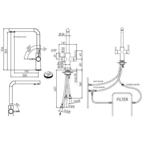Franke Neptune Clear Water хром/оникс (115.0370.694): Назначение Для кухни