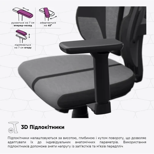 Геймерское кресло Cyberlux V8 Fabric Grey (арт. GM- V8 FG) фото 9