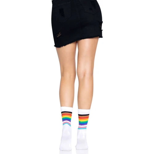 Носки женские в полоску Leg Avenue Pride crew socks Rainbow, 37–43 размер