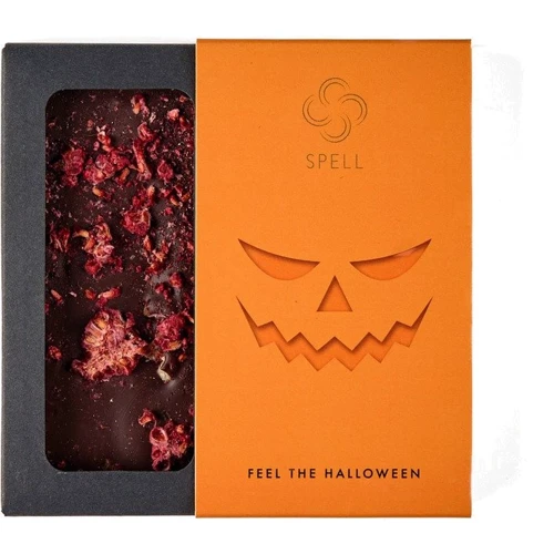 Черный шоколад Spell Halloween с апельсином и малиной 90 г (4820207317437)