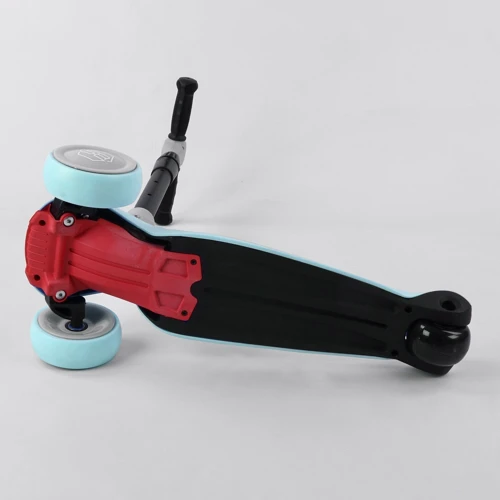 Самокат трехколесный Best Scooter, MAXI, складной алюминиевый руль, 3 колеса PU со светом Blue (102048): Тип тормоза ножной