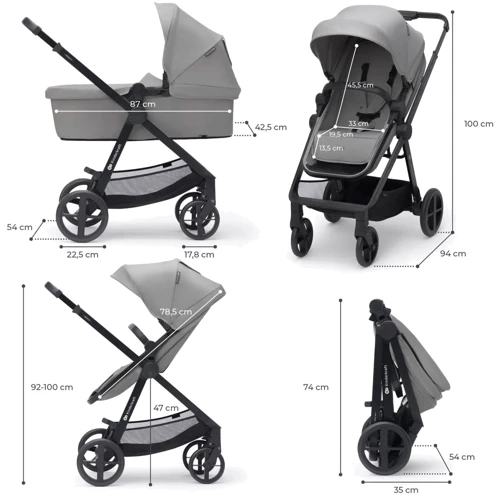 Универсальная коляска 3 в 1 Kinderkraft Newly Moonlight Grey (00-00305183) фото 9