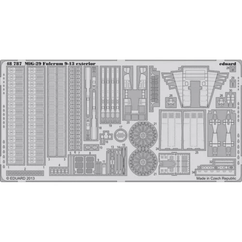 Фототравление Eduard 1/48 Истребитель МиГ-29 9-13, экстерьер, GWH (EDU-48787)