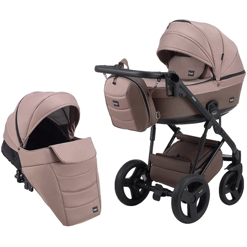 Коляска 2 в 1 Bair Play Plus Soft BPS-857 бежевый - капучино (кожа)