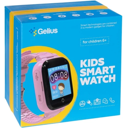 Смарт-годинник Gelius Pro GP-PK007 (Ocean) Pink Kids: Особливості Функция звонка, С видеозвонком, Динамик (громкая связь), Встроенный микрофон, Встроенная камера, Фонарик, Влагозащищенные, Большой экран