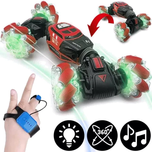 Машина на радиоуправлении: пульт 2.4G + сенсорный браслет, подсветка, звуки, изменение положения корпус (3 цвета) (UD 2199 A)