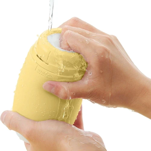 Мастурбатор Tenga Puffy Custard Yellow (ультрамягкий материал, многоразовый, сквозной)