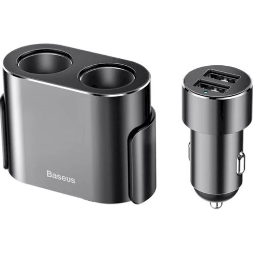 Зарядний пристрій Baseus Car Charger High Efficiency One to Two Cigarette Lighte Black (CRDYQ-01)