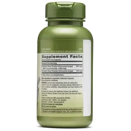 GNC Herbal Plus Turmeric Complex Корень Куркумы 100 капсул: Тип Куркума (Куркумин)